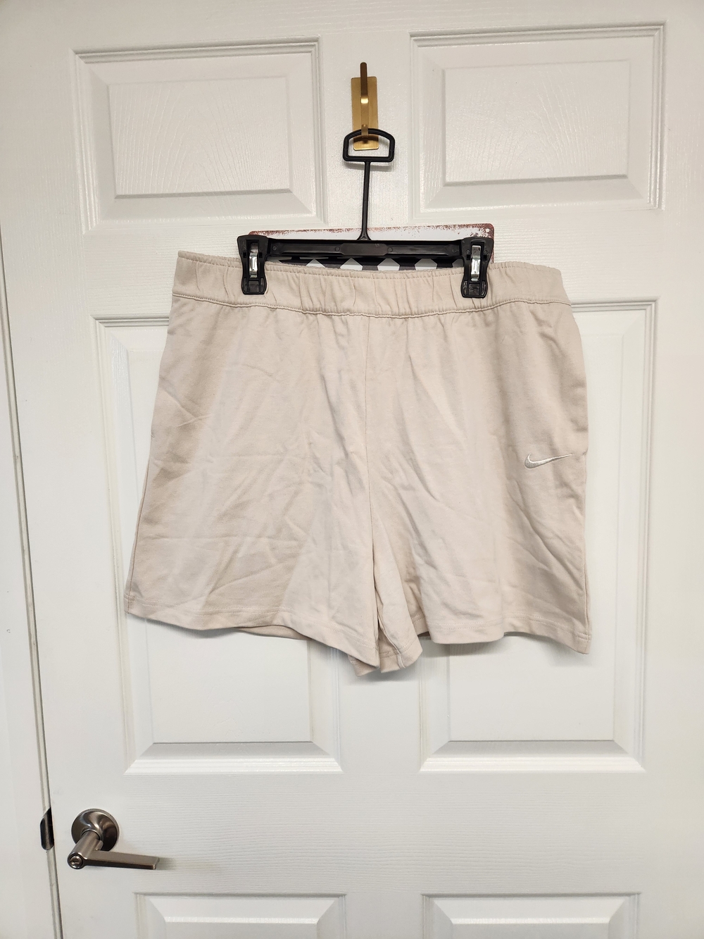 Nike Women's Cream Athletic Shorts with Swoosh NWT
